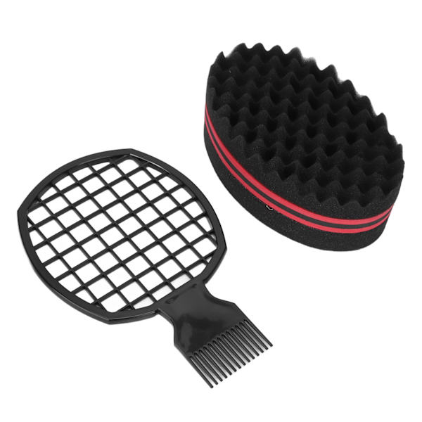 Hair Twist Comb Svampset Hemsalong Professionell Bärbar Afro Hair Sponge Curl Comb Styling Tool