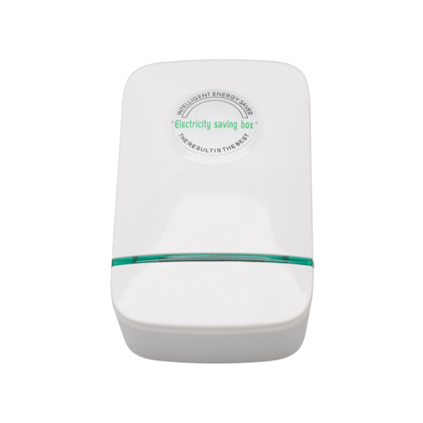 Strömsparare Vit Miljövänlig ABS Flamskyddsmedel 28000W Real Load Energisparbox för hemmakontor Inomhus UK Plugg 90 till 250V