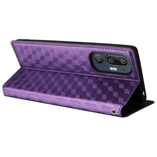 Telefonskal för HTC U24 Pro 5G Läderfodral Purple HTC U24 Pro 5G