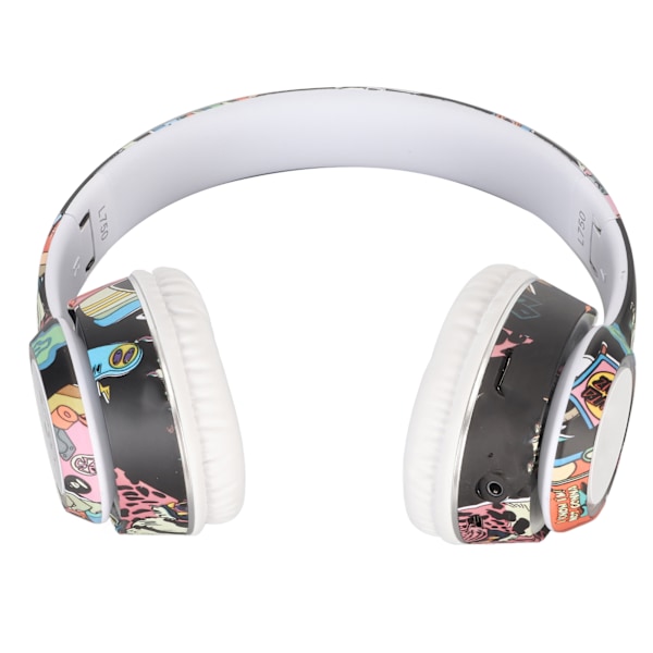 Graffiti Bluetooth-kuulokkeet HiFi-stereolla, sisäänrakennettu mikrofoni, muistikorttituki, linjatulo, langattomat kuulokkeet RGB-valolla PC:lle