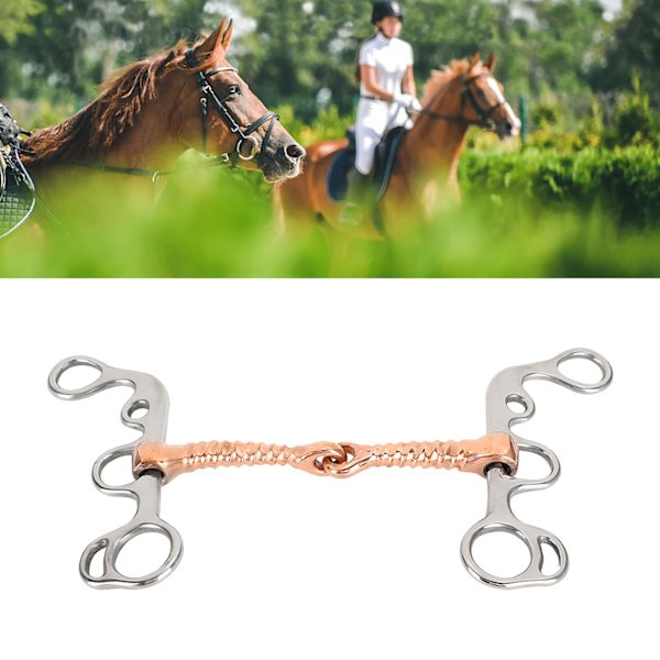 【NX】Rustfrit stål Hest Snaffle Træning Snaffle Bit Tilbehør Kompatibel med rideudstyr