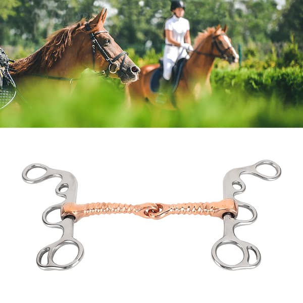 Rustfritt stål Hest Snaffle Trening Snaffle Bit Tilbehør Kompatibel med rideutstyr
