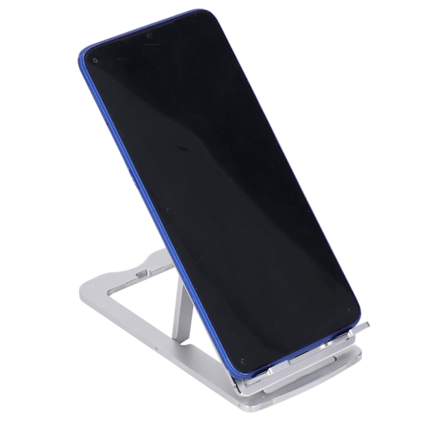 Telefonholder Foldbar Bærbar Ergonomisk 7 Vinkeljusteringer Bund Silikone Aluminiumlegering Tablet Holder Sølv