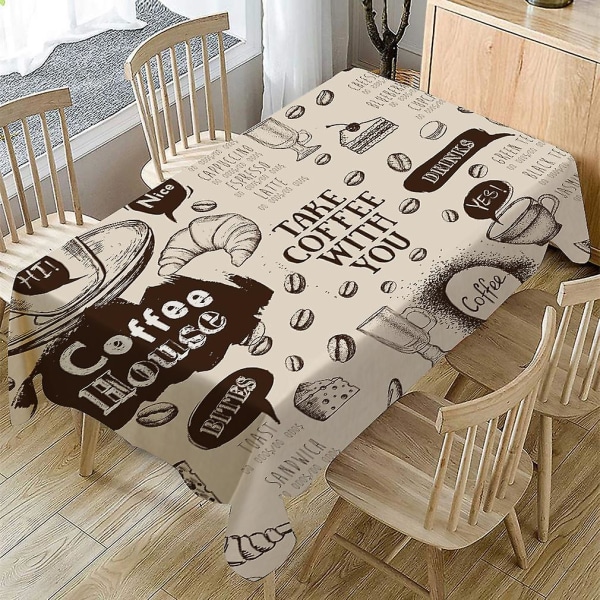 Kraftig bomullslinne duk för rektangulära bord Kaffe för kök matbord bordsdekoration