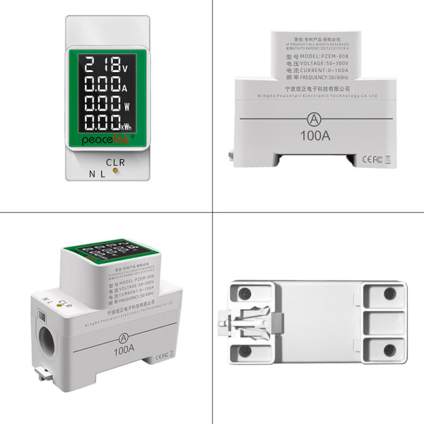 AC50-300V/100A digital multifunksjonell AC-skinnemåler spennings- og amperemetertester