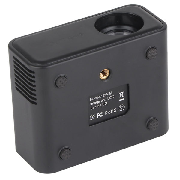 Miniprojektor Svart 1920x1080 Fjärrkontroll Inbyggd högtalare USB-driven bärbar projektor för Family Office 100‑240V EU-kontakt