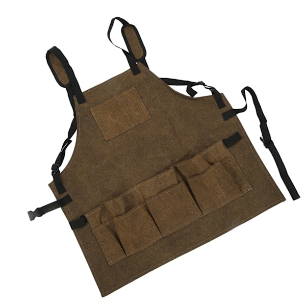 Handla Förkläde Stor Kapacitet Tvättad Canvas Material Vikbart Mud Färg Universal Style Träbearbetningsförkläde för grillning