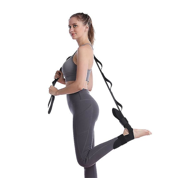 Yoga Leg Flexibility Stretching Belt for Fascia and Ligament Stretch - Black