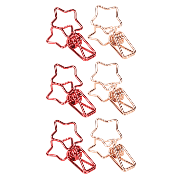 100 stk. Binder Clips Hul Sød Stjerneform Robust Metal Små Binder Clips til Kontordokumenter Regnskab