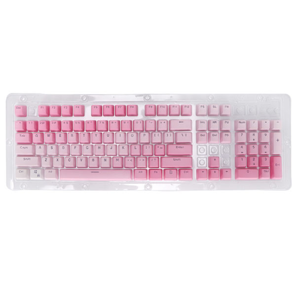 104 ST Key Caps Rosa Vit Färgningsprocess Matt Utseende PBT Keycaps för 61/87/104 tangenter Mekaniskt tangentbord