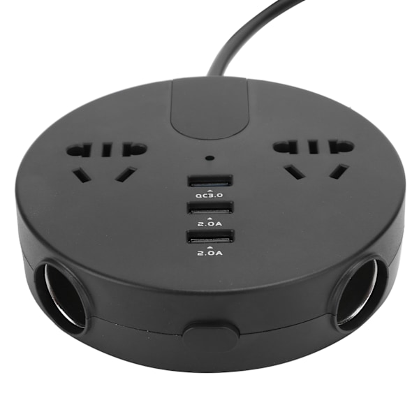 150W Strømkilde Inverter 12‑24V til 220V Biladapter LED Digital Display Bilinverter Sort