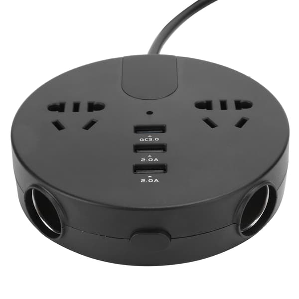 150W Strømkilde Inverter 12‑24V til 220V Biladapter LED Digital Display Køretøjsinverter Sort