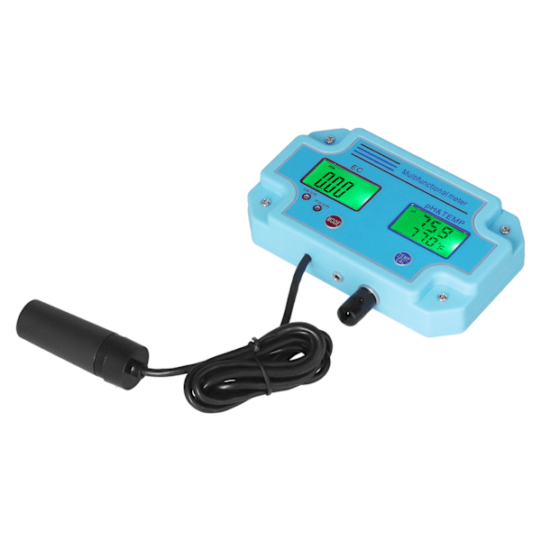 PH EC Temperaturmätare DC 6V Hög noggrannhet Bärbar LCD Hydroponic Monitor Multifunktionell TesterUS Plug 110V