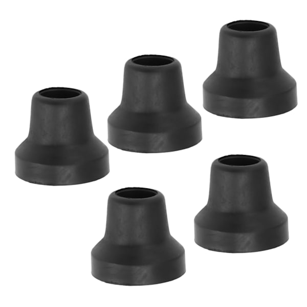 5 stk Medicinske Krykketoppe 16 mm udskiftningskrykketoppe med metalpakninger til krykker Sort
