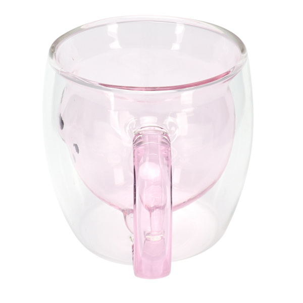 250 ml bjørneformet glasskopp dobbelvegg Vann Te Kaffe Melkekopp med håndtak for HomePink