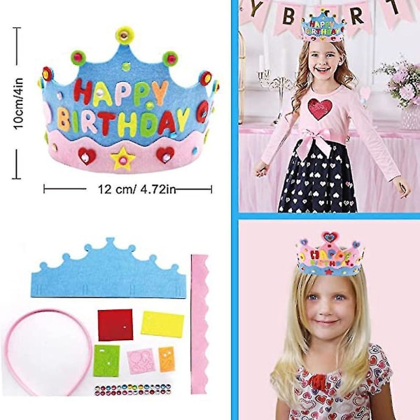4 st The Birthday King Crown Child låtsas leka en födelsedagsfest hatt