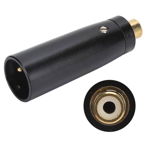 【NX】RCA hun til XLR han adapter forgyldt lydstik til mixer mikrofon sort