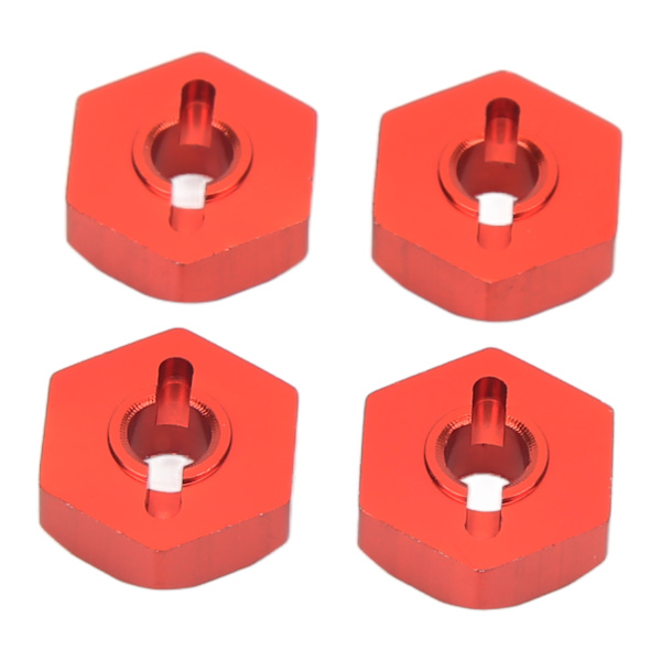4 ST RC Hex Nav Adapter Aluminiumlegering RC Hex Koblingsdeler for Traxxas E Revo 1/16 RC Bil Rød