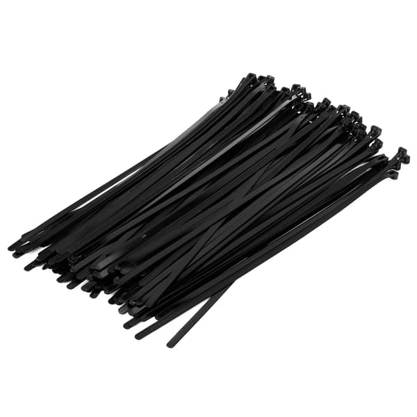 【NX】100 stk. kabelbindere Multifunktionsfastgørelse tykke tynde nylon lynlås tilbehør 8 x 400 sort