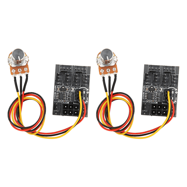 2 stk PC-vifte-styring 3-pin 4-pin vifteadapter PWM PC-kabinett kjøleviftehub 8-veis splitter 12V hastighetsstyring