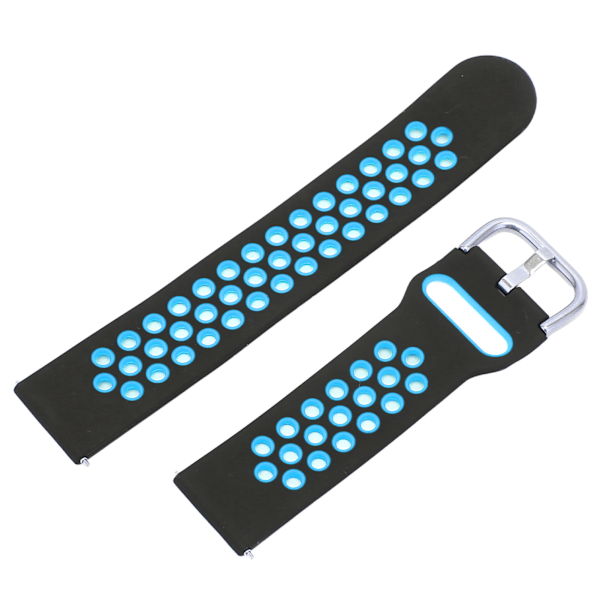 20 mm blødt silikone armbåndsrem Armbåndsbytning med lufthuller til Amazfit GTS 3 Sort Blå