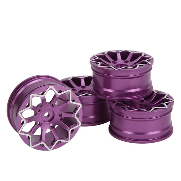 4 kpl RC-pyörien vanteet CNC-alumiiniseos 52 mm halkaisijaltaan pyörän napa 1/10 Drift On Road Racing Car Purple