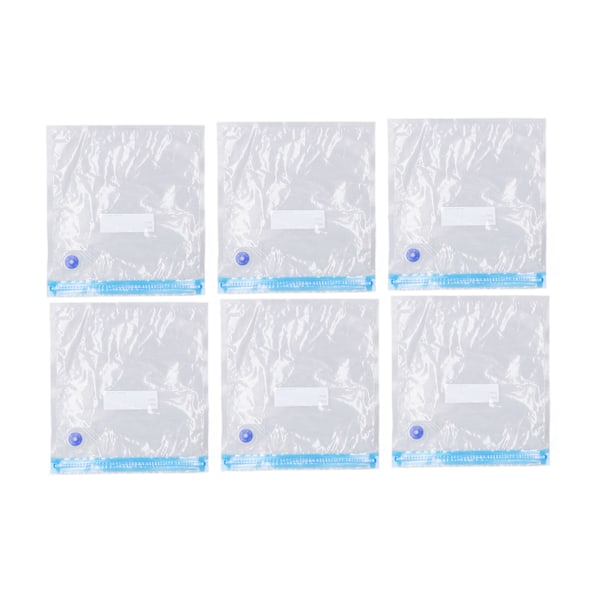6 st Vakuumförvaringspåse Utrymmesbesparande Bra tätning Transparent Återanvändbara vakuumförseglingspåsar för matkläder 26x34cm/10,2x13,4in