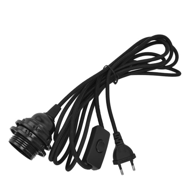 E27 Lampeholder Hengende lysledning Lampeholder med bryter Lampeholder EU-plugg 100‑240V