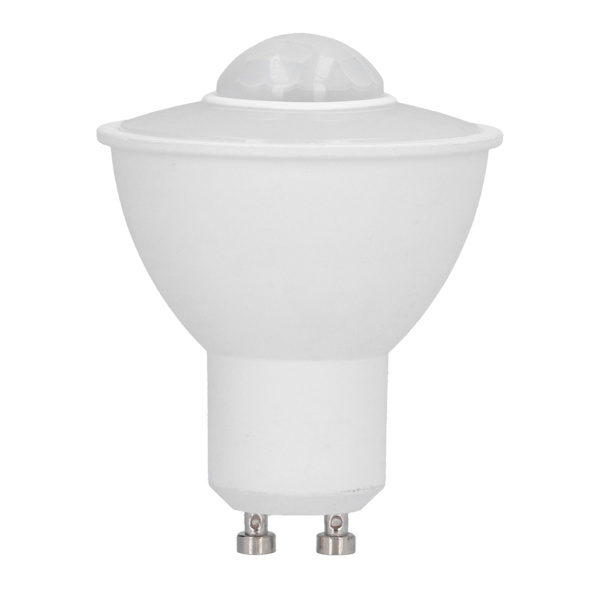 GU10 LED-pære med infrarød bevegelsessensor 5W 500LM Taklampe for korridor AC100-240V hvitt lys