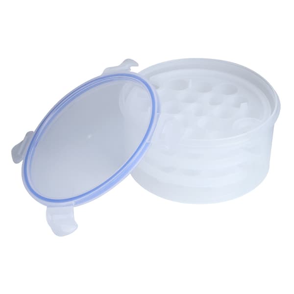 Flexible Round Ice Ball Maker Mold Ice Cube Tray Ice Grid Making Boxes (1.1L 3 Layers 51 Grids) 0.6