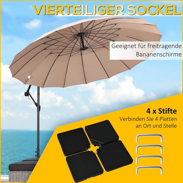 Parasollbasevekter, 4 deler, HDPE, 60/70 kg 8250
