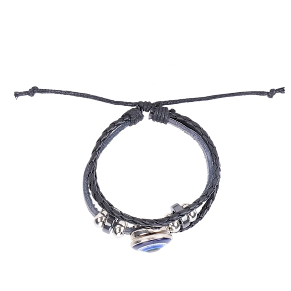 Blåt Ondt Øje Armbånd Tyrkisk Stil Justerbar Længde Håndvævet Læder Smykker til Mænd