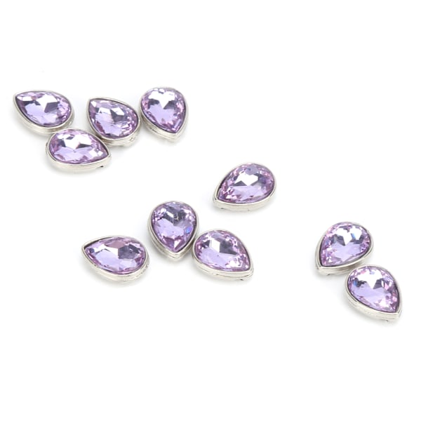 10 stk Rhinestones Patchable Snygge Lyskantede Claw Rhinestone til DIY Håndlavet Dekoration Lyselilla