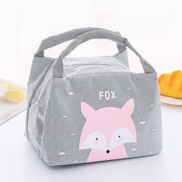Søt termisk lunsjpose kvinner lunsjboks Lekksikker isolert veske Glidelås Tote Bag Little Fox