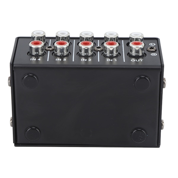 CX400 Mini Passiv Stereo Mixer Mini Bärbar Stereo 4-kanals Mixer för CD-spelare Bandspelare Dator Mobiltelefon Surfplatta Svart