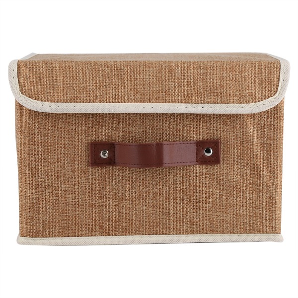 Stof Foldbar Opbevaringskasse Hjem Garderobe Tøj Bøger Børn Legetøj Organizer (Kaffebrun)