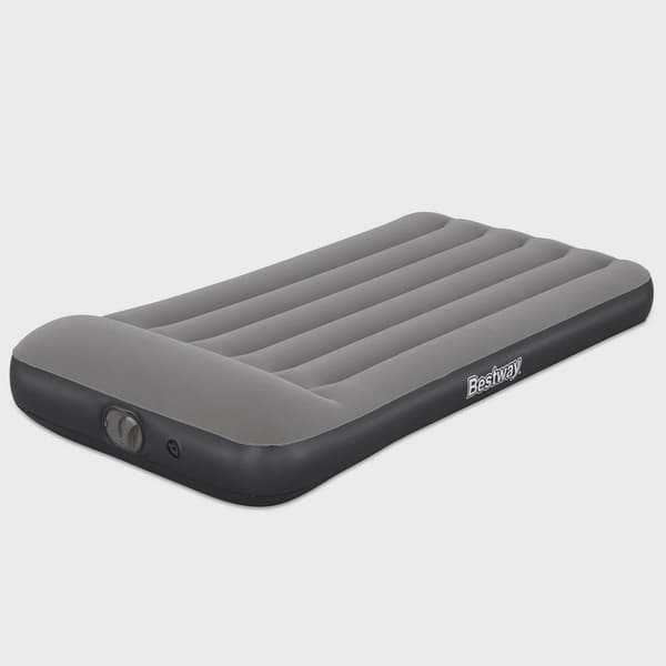 Double Air Mattress with USB Pump, 1.88 m x 99 cm x 30 cm Svart, Grå Polyester, Polyvinylklorid (PVC)