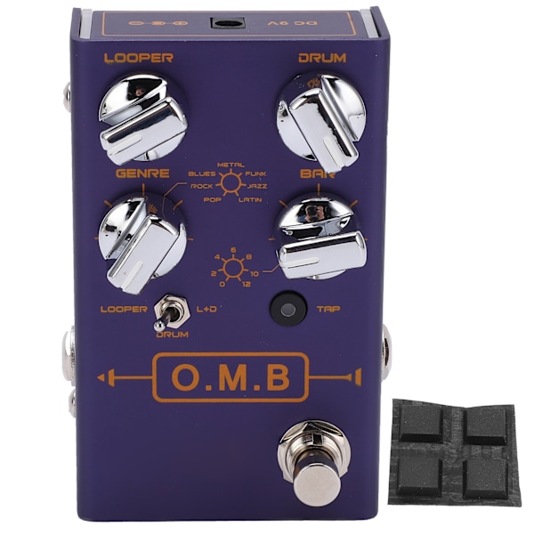 Guitar Effektpedal O.M.B Looper Trommemaskine 2 i 1 Justerbart Instrumenttilbehør
