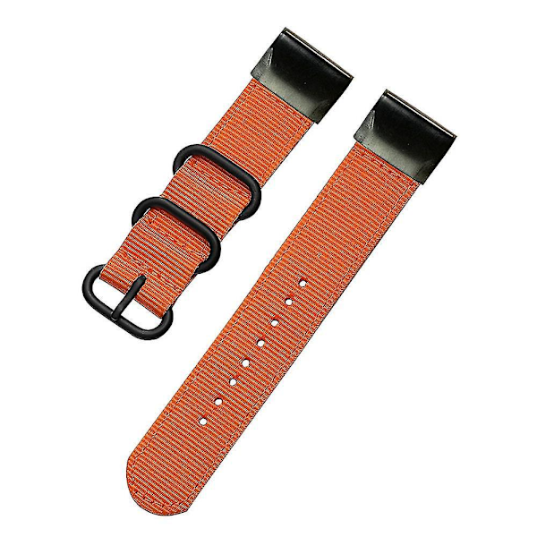 Justerbar 26mm Nylon Klokkeremme Erstatning for Garmin Fenix 7x/6x Pro/Tactix7 - Oransje