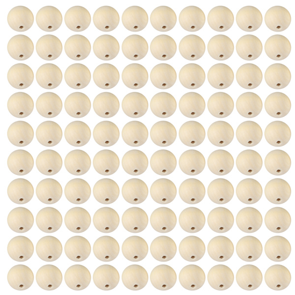 100 kpl 25MM pyöreitä puupalloja koristeluun, puupalloja korujen valmistukseen/DIY-käsitöihin