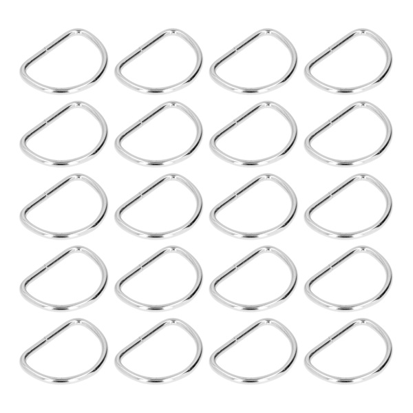 20 stk D-ringe Let at montere elektrobelagt overflade Robust holdbar, blekfast metal D-ringe 3,8x40x30 mm