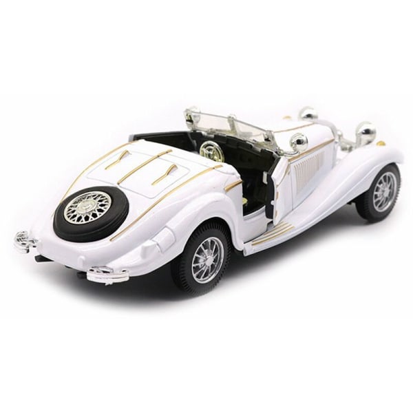 Den nye simuleringsmodellen i 500k legert klassisk bil pryder den hvite engrosbilmodellen for leketøy for barn, modell: hvit