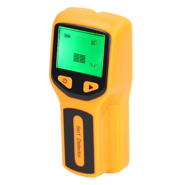 Stud Finder väggskannersensor 5 i 1 detektor HD LCD-skärm för trä AC tråd mittkant gul