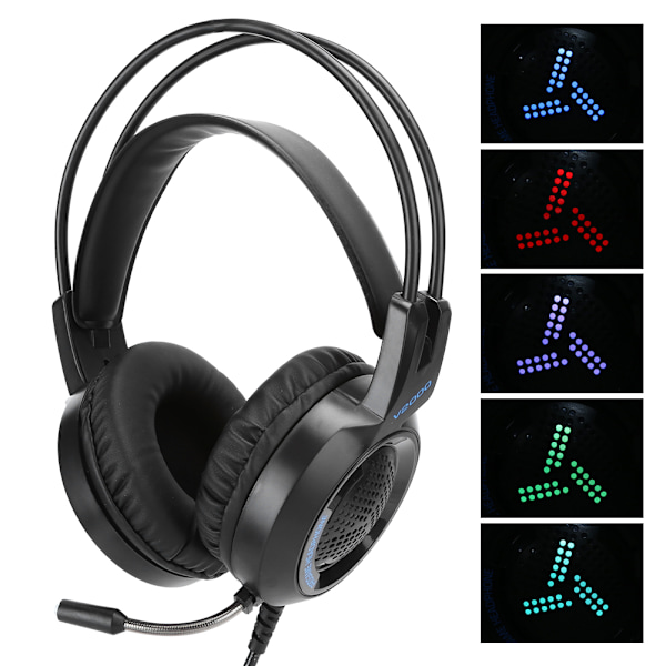 Gaming Headset V2000 7.1 Virtual Surround Sound USB med støjreducerende mikrofon