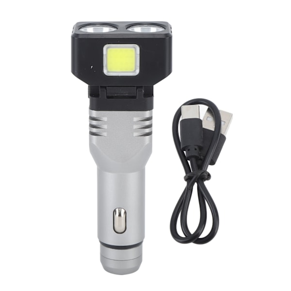 Bilplugg-ficklampa Laddningsbar Dubbel Ljuskälla Super Ljus Mini Handhållen Bil Laddad Nödljus Dubbla Ljus