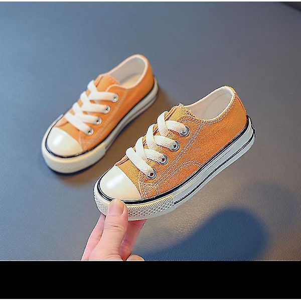 Gula barns mode canvas sneakers pojkar vita skolsko