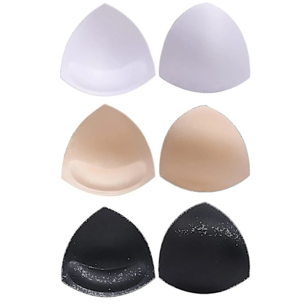 3 Pairs Bra Inserts Bikini Inserts Bra Pads Push-up Pads, Triangle Shape