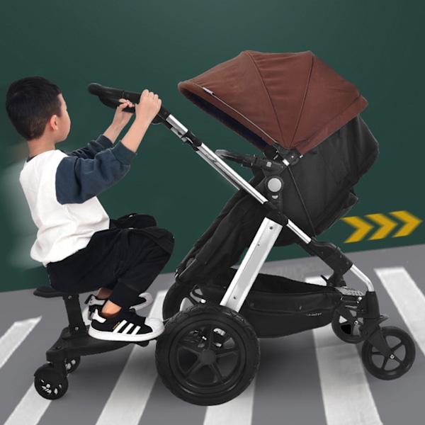 Universal 2 i 1 barnvagnsrittbräda med avtagbar sits Justerbar sittvagnsgliderbräda som rymmer barn upp till 55lbs