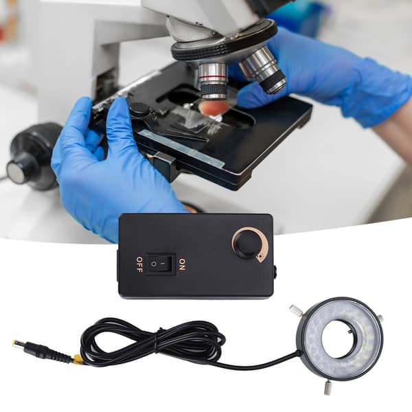 LED lysstyrke justerbar lyskilde ringlys til videomikroskoper optisk instrument EU-stik 100-240V