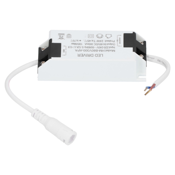 24W LED Driver Transformator med kabel konstant strøm 300mA Indgang AC220-240V Udgang DC54-85V